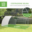 Recinto per Galline per 14-18 Animali con Porta Bloccabile 3x5,6x2,2 m in Acciaio Argento-6