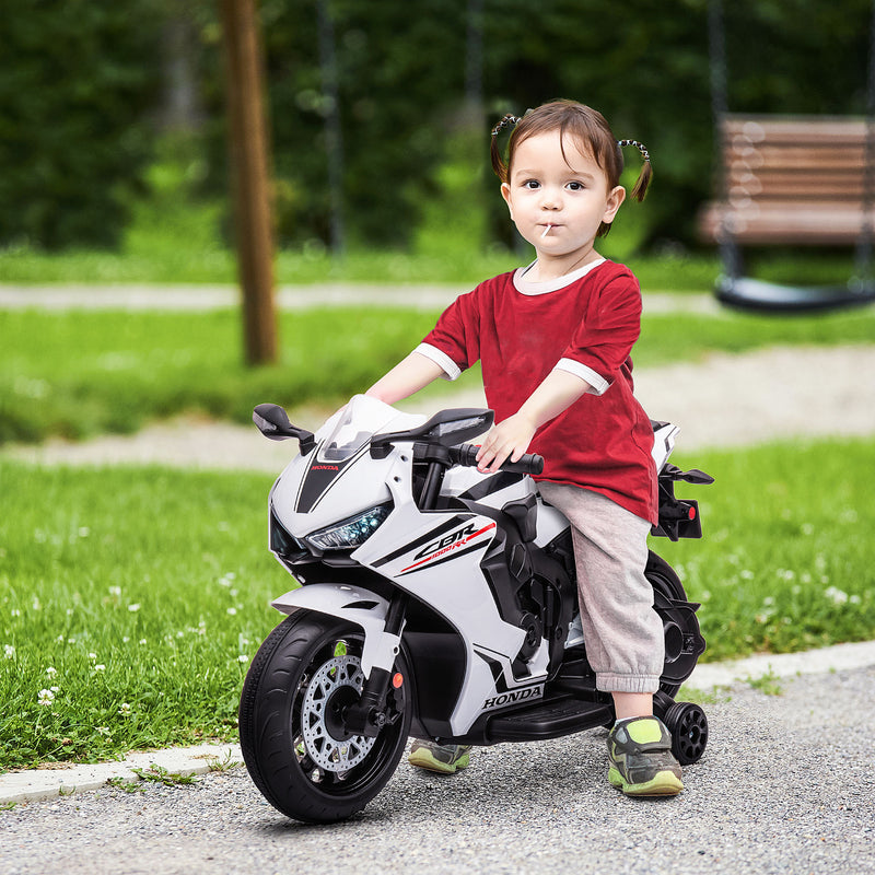 Moto Elettrica per Bambini con Licenza Honda CBR 1000RR 6V Velocità 3km/h Bianco  -2