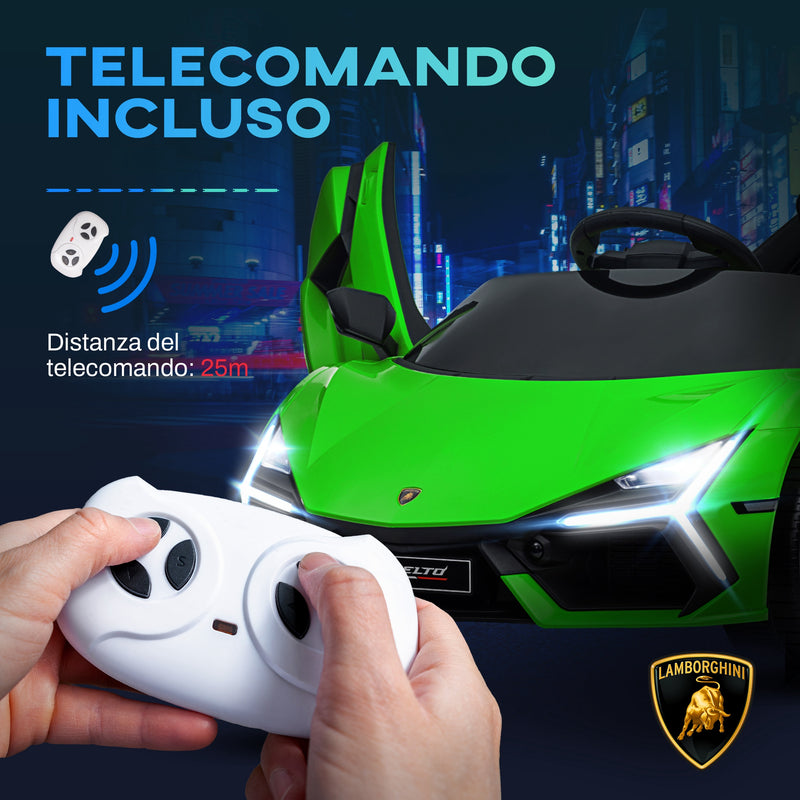 Macchina Elettrica per Bambini Licenza Lamborghini Revuelto 12V Guida Manuale e Telecomando Verde -8