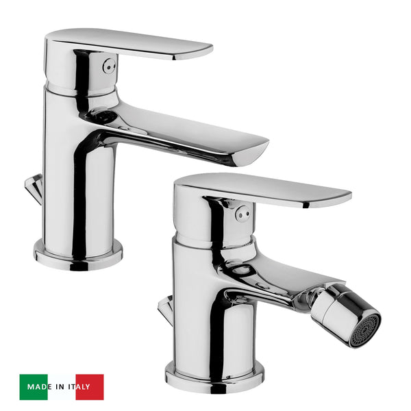 prezzo Set Rubinetti Miscelatore Monocomado Lavabo e Bidet in Ottone Cromato Bonussi