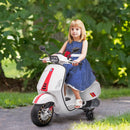 Moto Elettrica per Bambini Design Vespa 12V con Rotelle Bianco -2