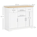 Credenza Moderna 3 Cassetti e 3 Ante 101x39x82 cm in MDF e Truciolato Bianco-3