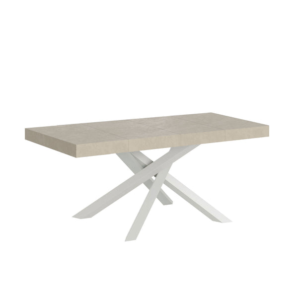 acquista Tavolo Allungabile 140-244x90x77 cm Volantis Premium Cashmere Telaio Bianco