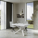 Tavolo Allungabile 120-380x90x77 cm Volantis Bianco Frassino Telaio Bianco -2