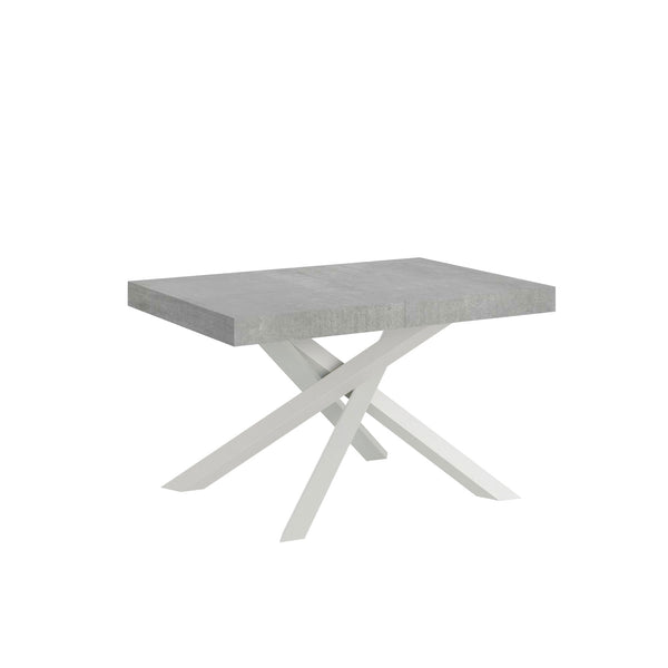 Tavolo Allungabile 120-224x90x77 cm Volantis Cemento Telaio Bianco online