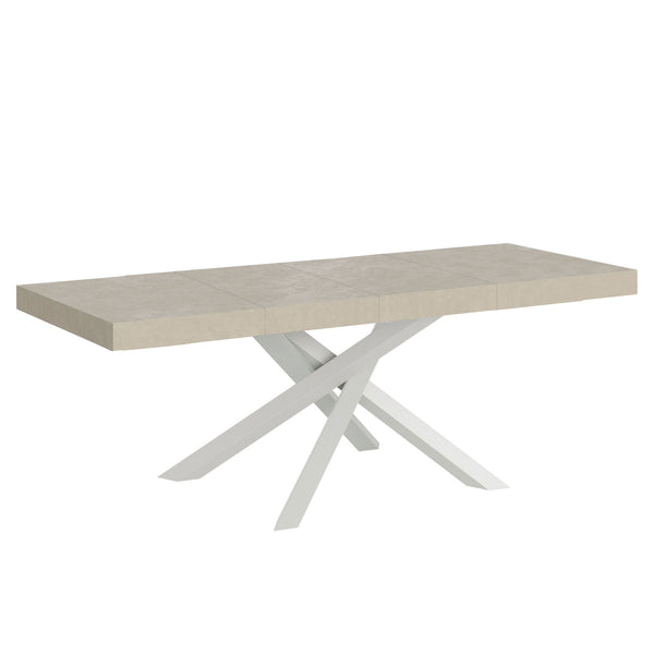 acquista Tavolo Allungabile 160-264x90x77 cm Volantis Premium Cashmere Telaio Bianco