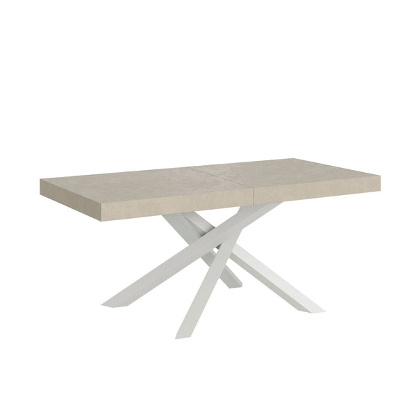 acquista Tavolo Allungabile 200-304x90x77 cm Volantis Cashmere Telaio Bianco