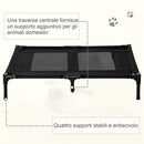 Brandina per Cani Grandi con Borsa di Trasporto 92x76x18 cm in Metallo e Tessuto Oxford Nero-7