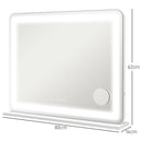 Specchio Trucco 80x62x14 cm con LED Regolabili Touch e Ingranditore 10x    -3