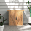 Casetta Box Da Giardino a 2 Ante Stile Country 77x55x72 cm in Legno Marrone -7