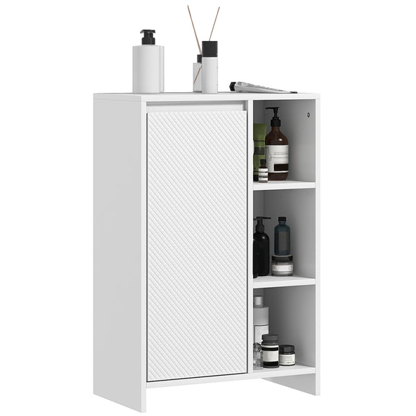 Mobile da Bagno 3 Ripiani Aperti e Armadietto 53x30x80 cm Bianco acquista