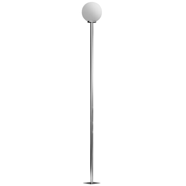 prezzo Lampioncino da Giardino Impermeabile Paralume Rotondo Ø25x223A cm con Palo in Acciaio Bianco Crema e Argento