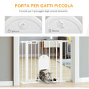 Cancelletto di Sicurezza per Cani con Porta Piccola Regolabile e Chiusura Automatica 75-103x76 cm Bianco-6