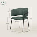 Set 2 Sedie Stile Moderno 57x53x73 cm in Velluto e Acciaio Verde  -3