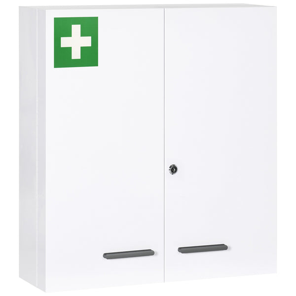 online Armadietto Medicinali a 6 Ripiani con Serratura e 2 Chiavi 55x18x60 cm in Acciaio Bianco