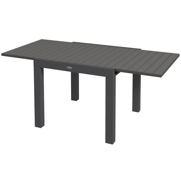 sconto Tavolo da Giardino Allungabile per 4-6 Persone 81/162x80x75 cm in Alluminio con Piano a Doghe Grigio