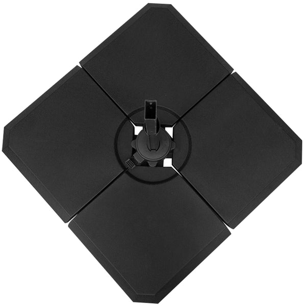 Base per Ombrellone 4 Pezzi Riempibili per Basi a Croce da 100x100 cm Nero sconto