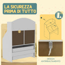 Libreria per Bambini 2 Livelli con Cassetto 62x40x88 cm Bianco  -6