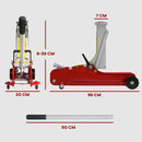 Cric Idraulico Auto con Sollevamento 8-38cm in Acciaio Rinforzato Capacità 2.5 t Rosso  -3