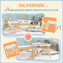 Set Tavolo con 2 Sedie per Bambini Orecchie di Coniglio Bianco  -6