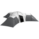 Tenda da Campeggio 6 Posti Impermeabile con 3 Aree Notte Soggiorno e Portico in tessuto Oxford Grigio-9