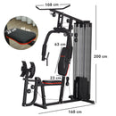 Stazione Fitness Multifunzione con 45 kg di Pesi 160x108x200 cm Nero  -3