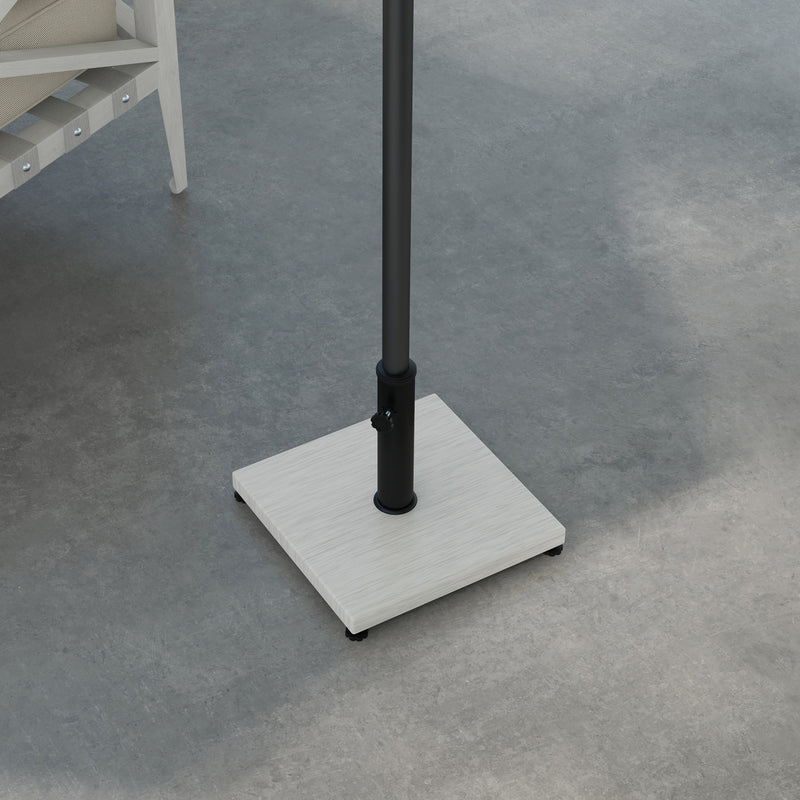 Base per Ombrellone da 25kg in Metallo e Cemento con Effetto Legno 45x45x33.5cm Bianco-7