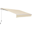 Tenda da Sole per Esterno Avvolgibile a Bracci 350x250 cm con Apertura a Manovella Crema-1