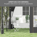 Set 2 Pareti Laterali per Gazebo 3x3m e 3x6m 295x195cm in Tessuto Oxford Grigio-5