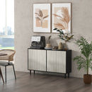 Credenza Moderna con 2 Armadietti 121x37x75 cm Nero e Grigio -2