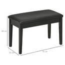 Sgabello per Pianoforte con Contenitore 75x35x49cm  in Legno e Finta Pelle Nero -3