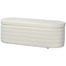 Panca Fondoletto con Vano Contenitore 116x41x40,5 cm in Tessuto Teddy Crema  -1