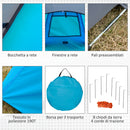 Tenda da Campeggio a Cupola con 2 Finestre e Design Pop-Up a Igloo 220x108x110 cm in Poliestere Blu-6