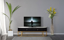 Mobile Tv Montpellier Nero 150x42x45 cm in Ferro Legno -7