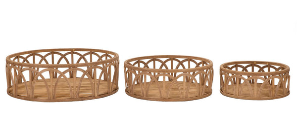 Set 3 Svuota Tasche Fuji Ø 50x16-40x14-30x12 cm in Rattan acquista