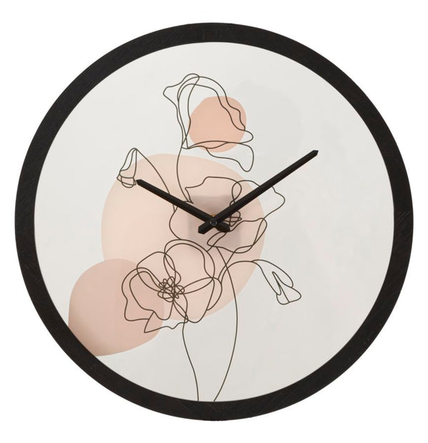 Orologio da Muro Flower 2 Ø 40x3,5 cm in Ferro e Vetro sconto