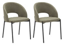 Set 2 Sedie Helsinki 51x80x53 cm in Tessuto Verde/Nero-1