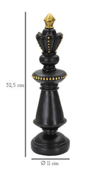 Re da Scacchi 11x32,5x11 cm in Poliresina Nero/Oro-6