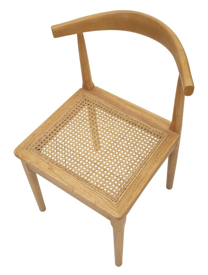 Set 2 Sedie Japan 54x70x54 cm in Legno e Rattan Marrone-4