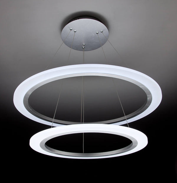 acquista Lampadario a Sospensione 2 Anelli LED 40x40cm Zaghi Round