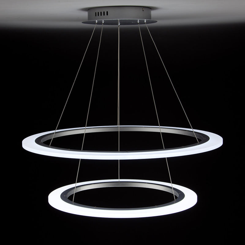 Lampadario a Sospensione 2 Anelli LED 40x40cm Zaghi Round-3