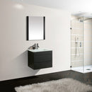 Mobile Bagno Sospeso 80 cm in MDF con Specchiera Vorich Easy Black Nero-2