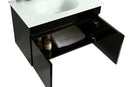 Mobile Bagno Sospeso 80 cm in MDF con Specchiera Vorich Easy Black Nero-5