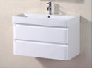 Mobile Bagno Sospeso 80 cm in PVC con Specchiera Vorich White Plus Bianco-10