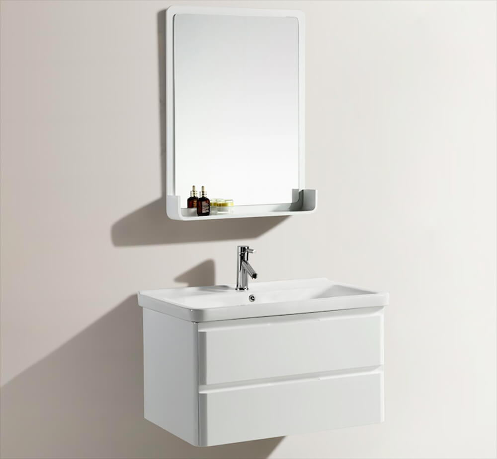 Mobile Bagno Sospeso 80 cm in PVC con Specchiera Vorich White Plus Bianco –  acquista su Giordano Shop