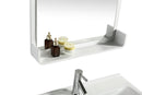 Mobile Bagno Sospeso 80 cm in PVC con Specchiera Vorich White Plus Bianco-7