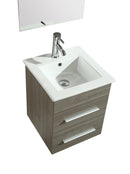 Mobile Bagno Sospeso 41 cm in MDF con Specchio Vorich Rayan Grigio-5