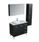 Mobile Bagno Lavabo Specchiera e 1 Pensile Vorich Space England Nero Varie Misure-1