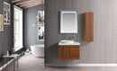 Mobile Bagno Sospeso 70 cm Lavabo Specchio e 1 Pensile Vorich Las Vegas Rovere-3