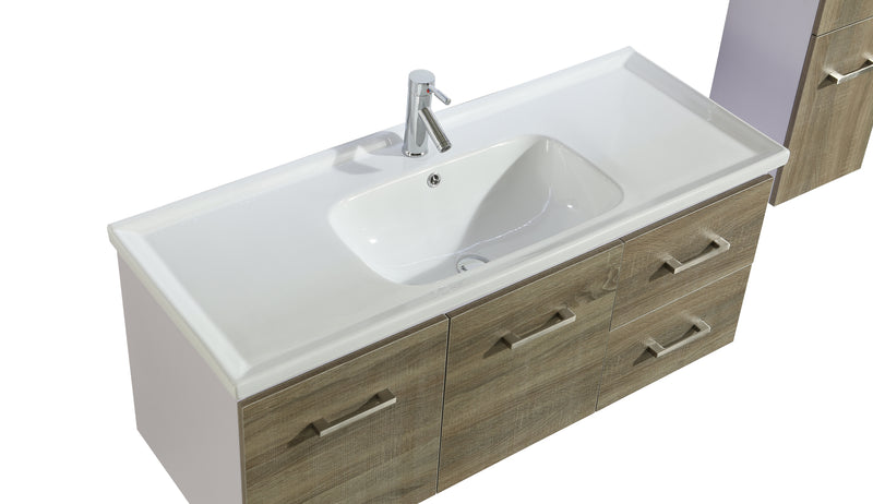 Mobile Bagno Sospeso 120 cm Lavabo Specchio e 1 Pensile Istambul-5